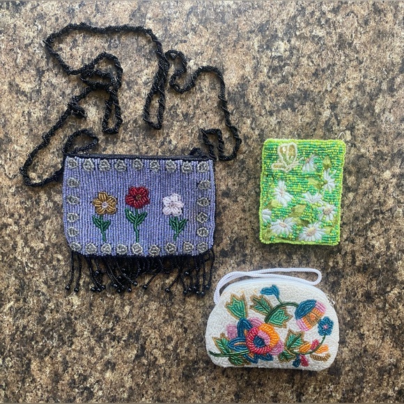 Handbags - Floral Beaded Women's Mini Bag Lot Lady Jade Designs Montana Small